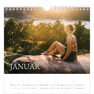 Einfacher Serif Fotokalender Square