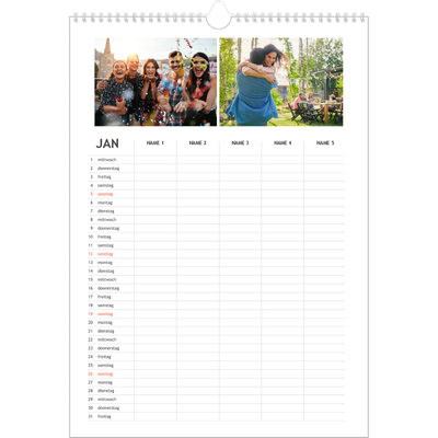Einfacher Familienplaner Fotokalender A3
